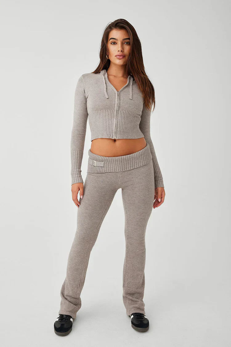 Zip Up Hoodie, Low Rise Pant set